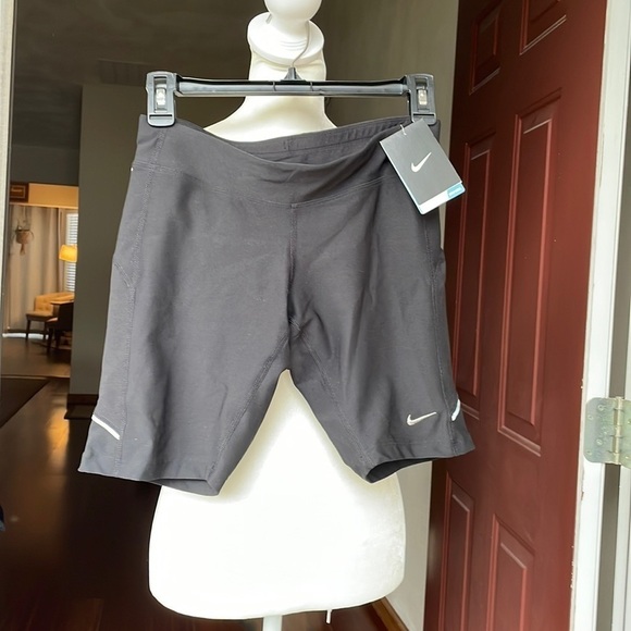 Nike Shorts Womens Small Black Dri-Fit Running Stay Cool Drawstring Zipper NWT - Picture 1 of 11